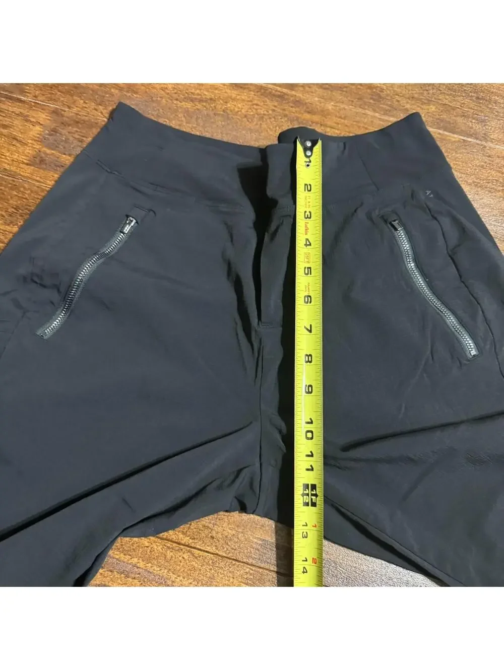 Athleta Pants Jogger Womens 10 /P Travel Hiking Gym Zip Pockets Stretch Black - Picture 5 of 9